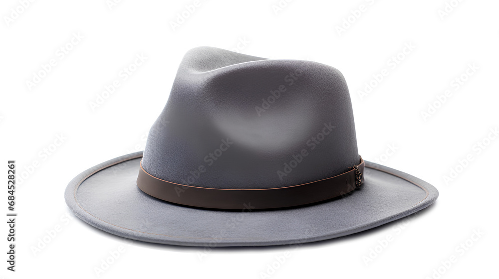 A stylish gray hat isolated on a transparent background, Generative AI A stylish gray hat isolated on a transparent background, Generative AI