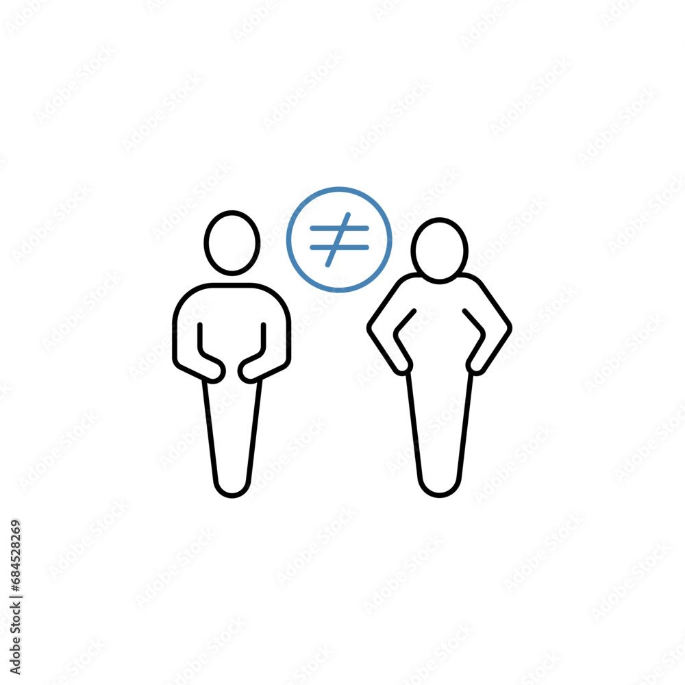 difference concept line icon. Simple element illustration. difference concept outline symbol design. difference concept line icon. Simple element illustration. difference concept outline symbol design.
