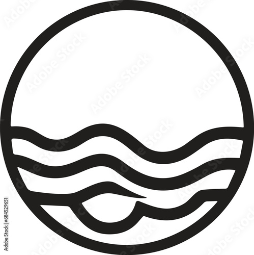 Sea or wave logo in a minimalist style for decoration