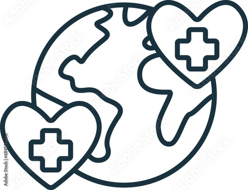 International aid outline icon. Monochrome simple sign from charity and non-profit collection. International aid icon for logo, templates, web design and infographics.