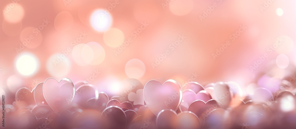 Valentine's day heart shaped bokeh background. Love day