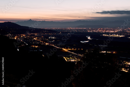 Torino e il Monviso al tramonto