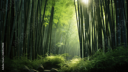 Bamboo forest, realistic photography
