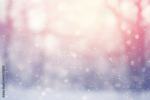 Wallpaper Blurred Landscape With Snowfall Created Using Artificial Intelligence © Damianius