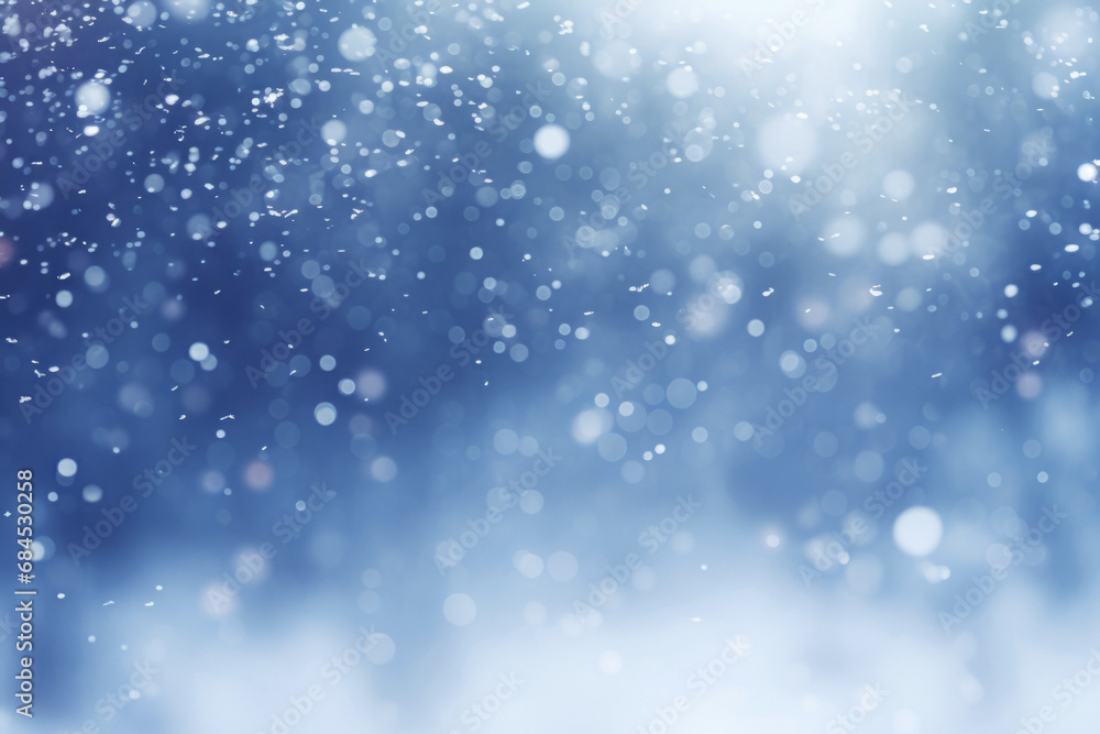 Wallpaper Blurred Landscape With Snowfall Created Using Artificial Intelligence