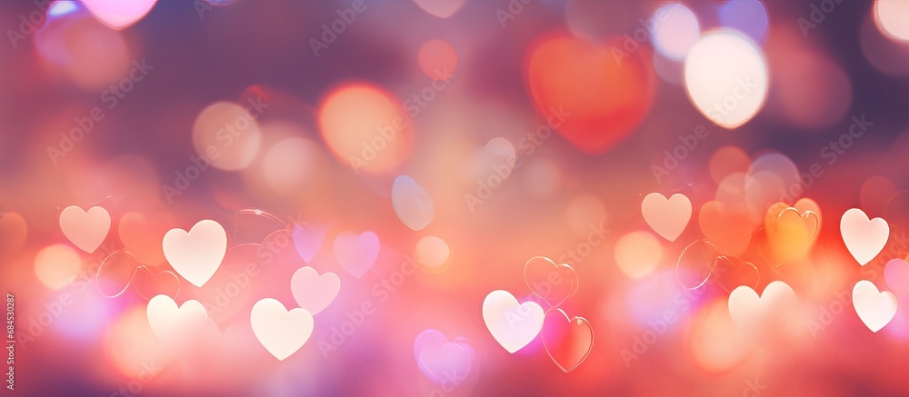 Valentine's day heart shaped bokeh background. Love day