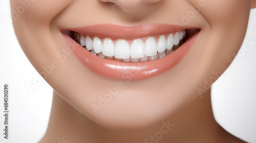 Close-up of a radiant smile with a perfectly aligned Mouth Smiling, Generative AI