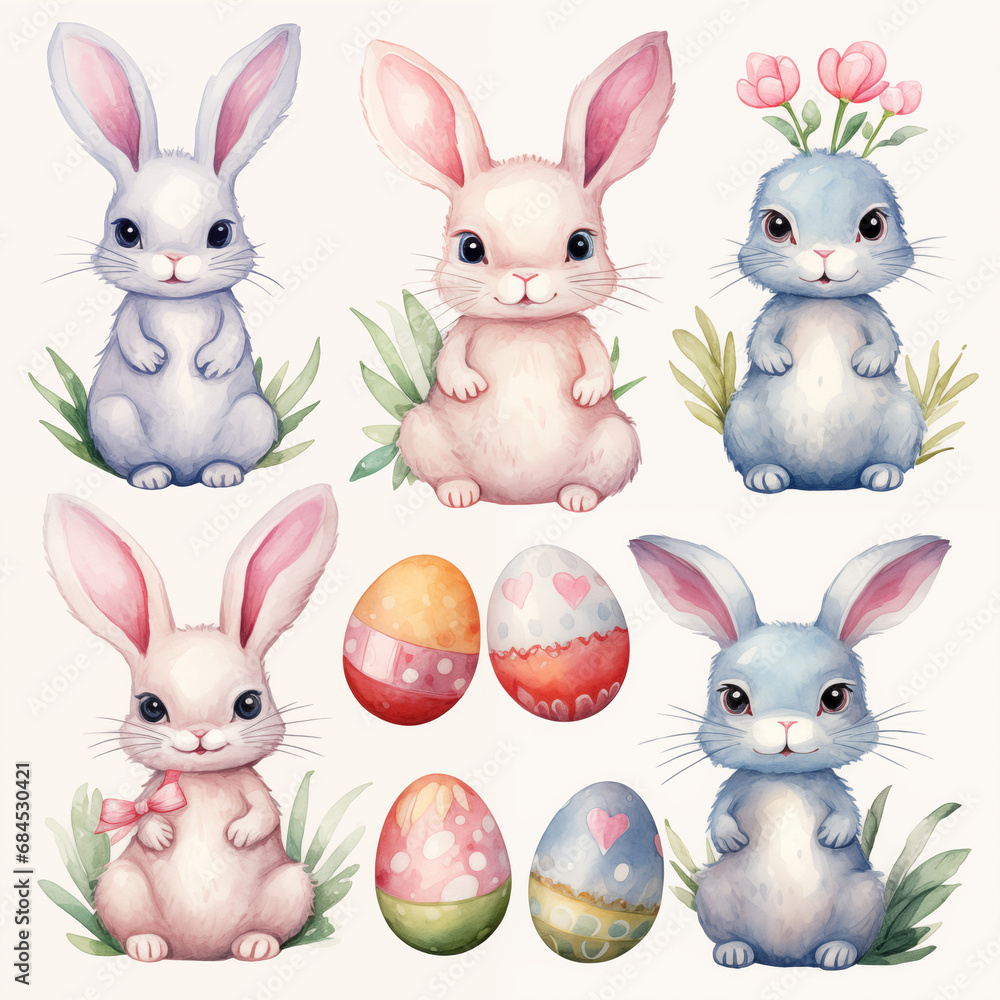 Fototapeta premium easter bunny set