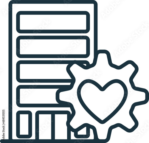 Nonprofit governance outline icon. Monochrome simple sign from charity and non-profit collection. Nonprofit governance icon for logo, templates, web design and infographics.