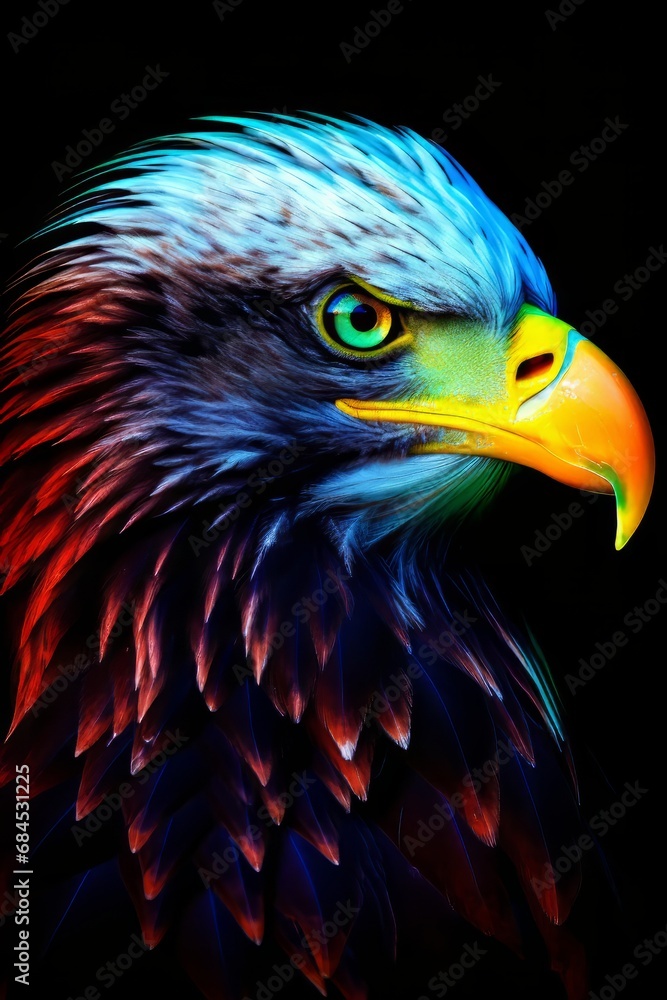 A Majestic Bird of Prey, Captured in Exquisite Detail Against a Dark Backdrop A Majestic Bird of Prey, Captured in Exquisite Detail Against a Dark Backdrop