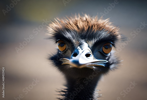 emu bird on minimal background