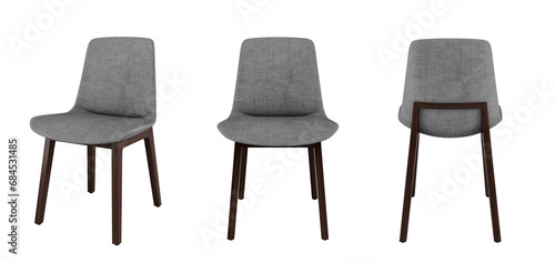 FREE PNG 3d chair isolated on transparent background.
