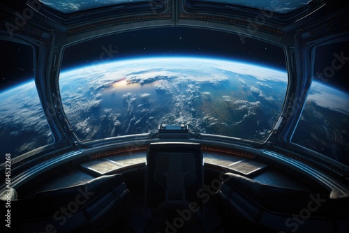 Exploration of Earth's Splendor from the Window of a Spaceship