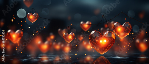 Dunkle Zärtlichkeit: Glühende Herzen in romantischer Stimmung