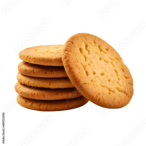 plain cookies on a white background.