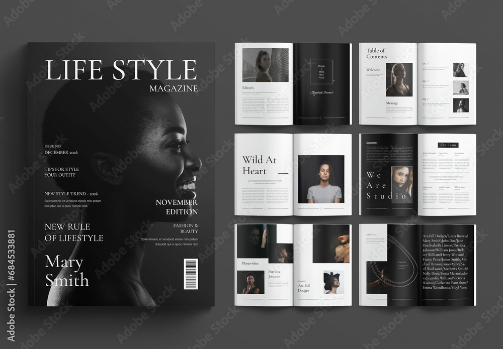 Life Style Magazine Examples Life Style Magazine Template Design Layout Stock Template | Adobe Stock