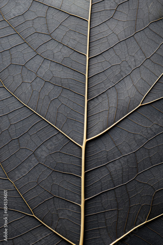 Designer Illustration Of Skeletonized Tree Leaf Closeup Created Using Artificial Intelligence