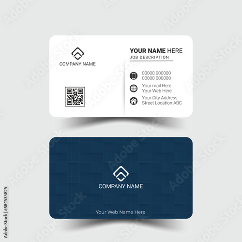 Modern creative business card and name card horizontal simple clean template vector design