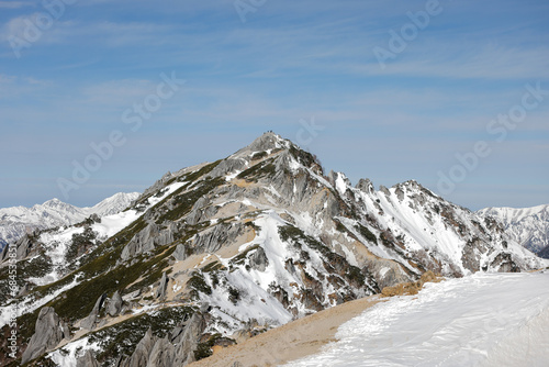 Fototapeta Naklejka Na Ścianę i Meble -  11月の燕岳登山