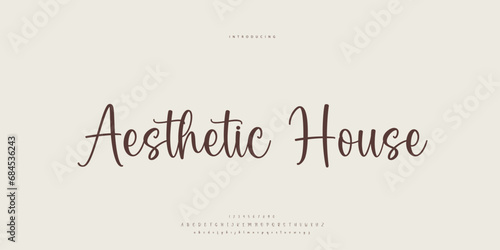 Hand drawn elegant alphabet letters font and number. Classic Lettering Minimal Fashion Designs. Typography modern serif fonts regular decorative vintage concept. vector illustration