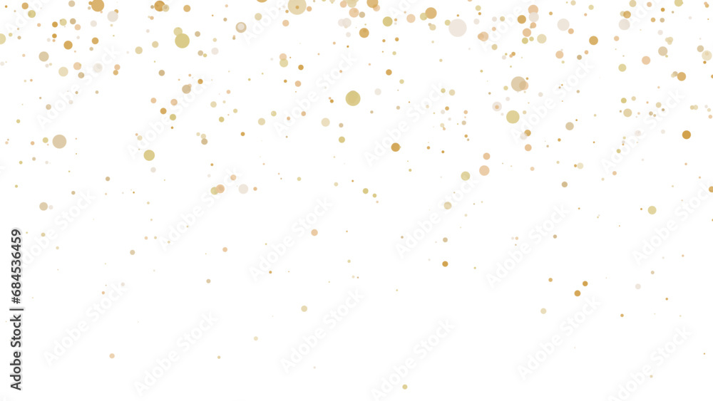 Falling shiny golden confetti isolated on transparent background. Bright festive tinsel of gold color. PNG	 - obrazy, fototapety, plakaty 