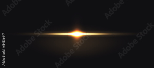 lens flare light on black background. Vector illustration.