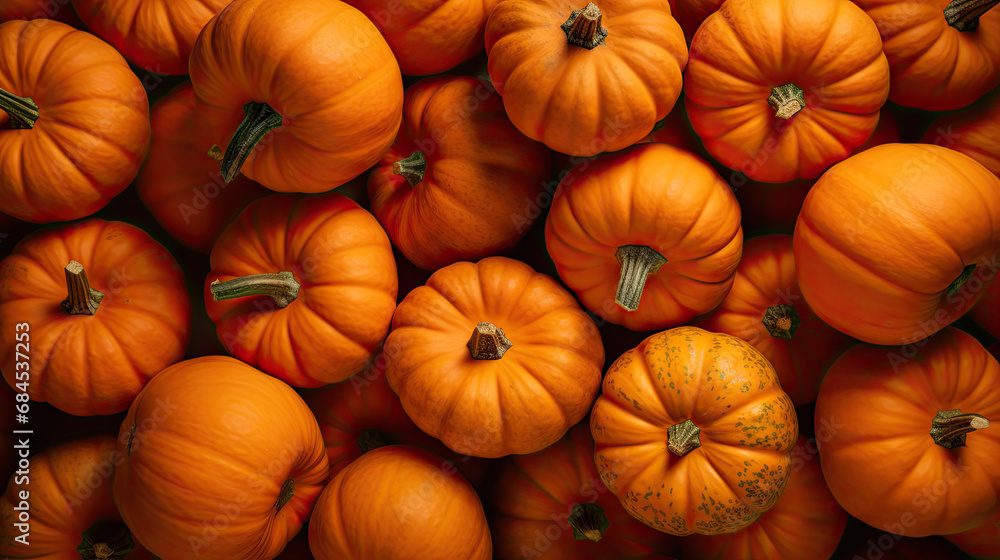 Top view of many stacked orange pumpkin vegetables background Top view of many stacked orange pumpkin vegetables background