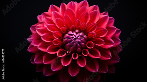 red dahlia flower isolated © Soomro