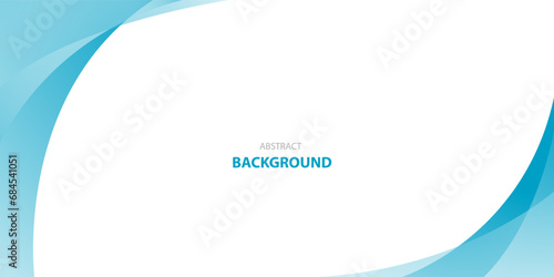 Blue curve abstract background with white space for text and message. template design