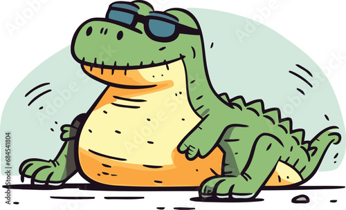 Crocodile in sunglasses vector illustration of a crocodile