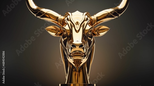 AI generated image of a golden bull trophy
