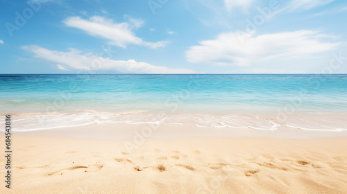 Empty sand beach in front of summer sea background