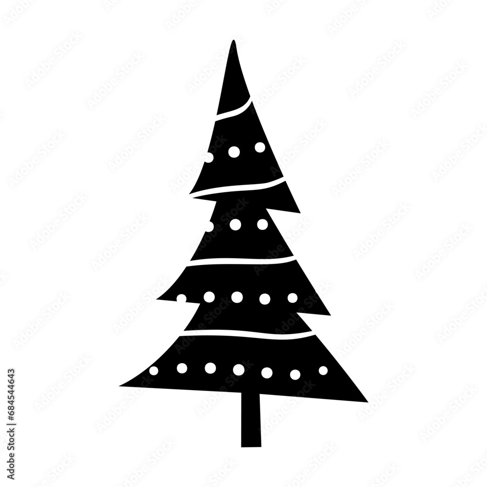 Fototapeta premium Christmas tree vector icon. new year illustration sign. winter symbol.