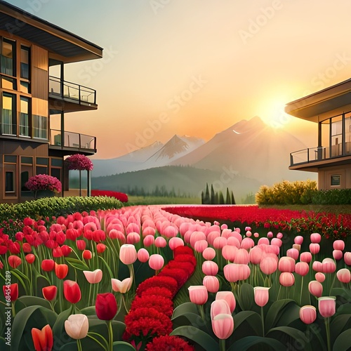 tulips at sunset #684545289