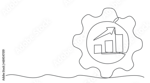 Productivity One line drawing isolated on white background
