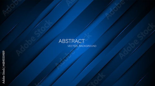 Abstract blue background with gradient color with blue glowing lines with free space for design. dark background, vector illustration	