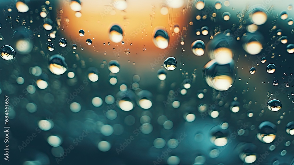 Raindrops Stuck to the Blurred Glass Behind Raindrops Stuck to the Blurred Glass Behind