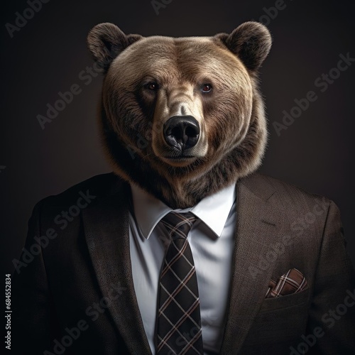 Bear in suit with tie