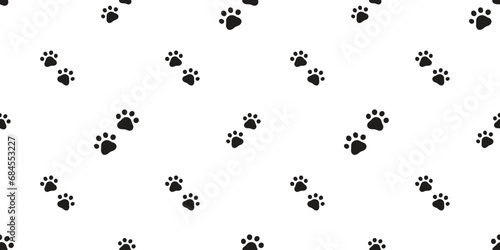 dog paw seamless pattern cat footprint pet french bulldog puppy kitten bear vector cartoon doodle gift wrapping paper tile background repeat wallpaper scarf isolated illustration design