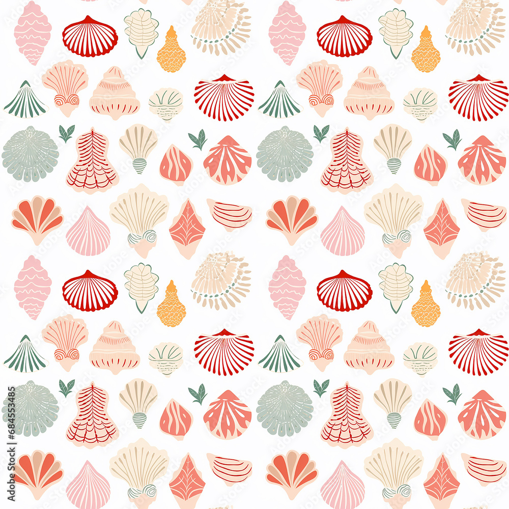 seashell pattern wall sticker seamless pattern background seashell pattern wall sticker seamless pattern background