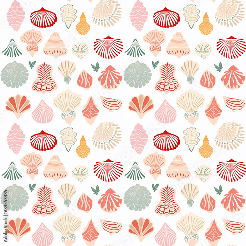 seashell pattern wall sticker seamless pattern background