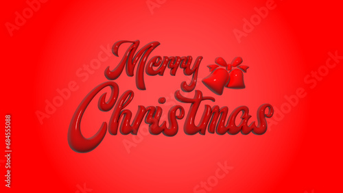 Merry Christmas 3d Text Balloon Effect.