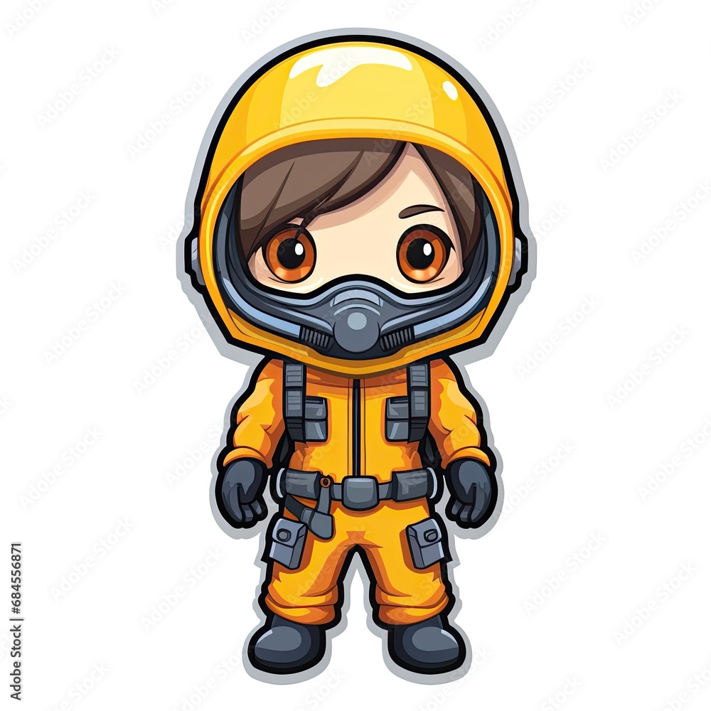 Woman in  Scientist Protective Gear icon
