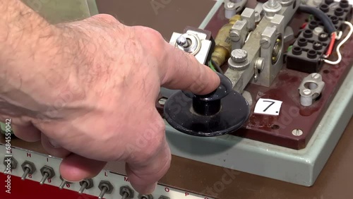 Sending a Message by Electromagnetic Telegraph; Man operating a telegraph key