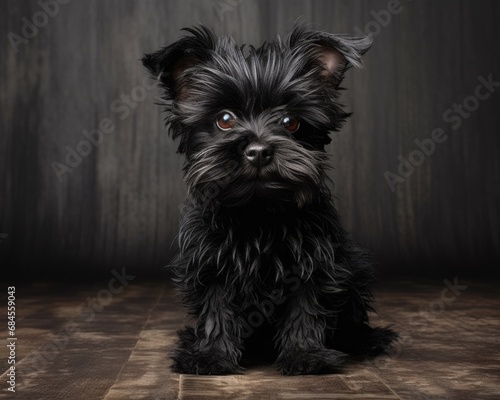 Sweet Affenpinscher Puppy - Adorable Small Black Dog for Your Canine Pet