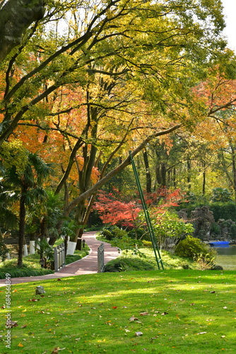 Photo of the path in the autumn forest