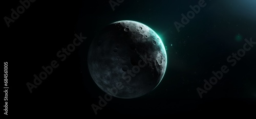 Planet moon in outer space