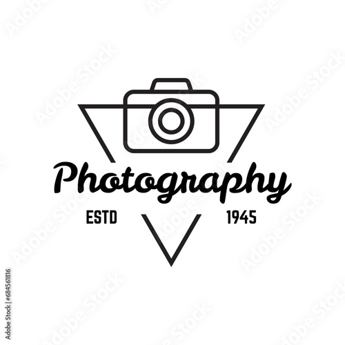 Photo studio logo vintage vector. Hipster and retro style. Perfect for your business design.
