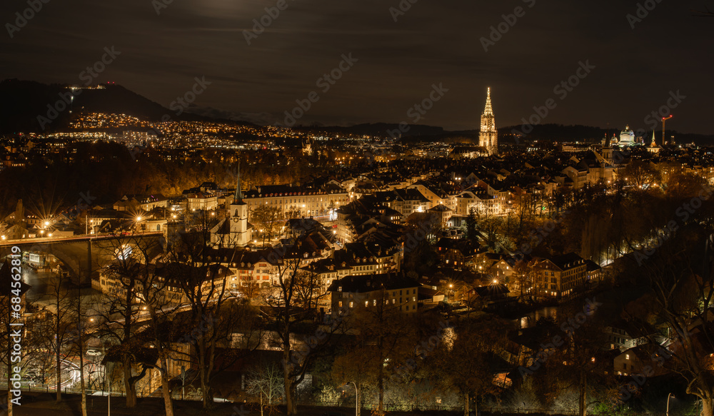 City Oldtown of Bern Switzerland by night