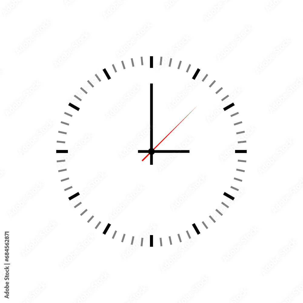 Wall clock icon isolated on transparent background. Circle time clock symbol. Wall clock icon isolated on transparent background. Circle time clock symbol.